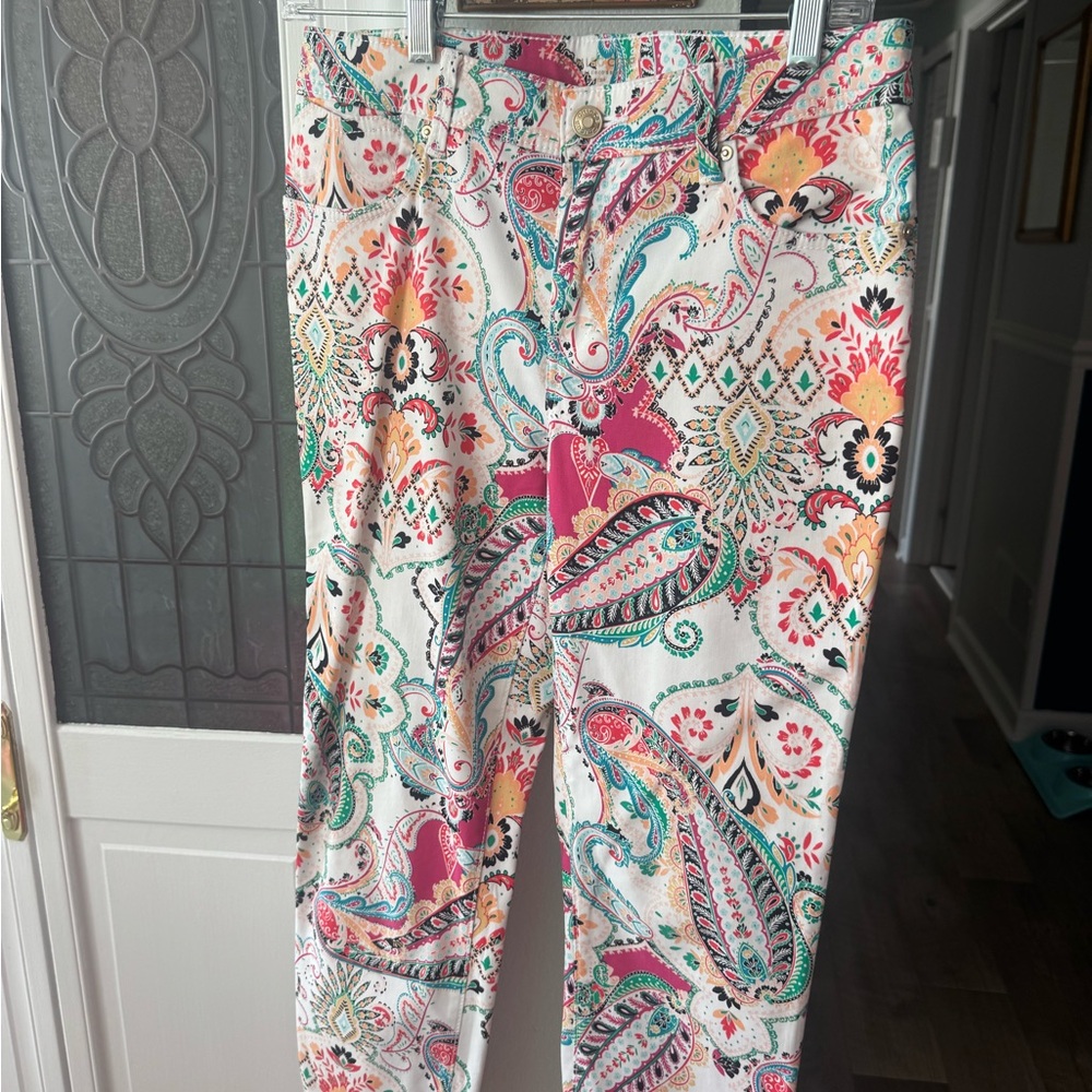Chico's Multicolor Paisley Cropped Pants